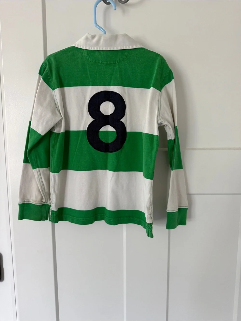 Ralph Lauren Green & White Striped Rugby Polo Shirt